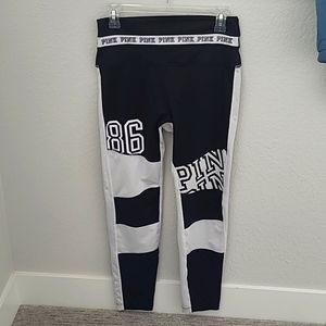 PINK size large high waisted black and white graphic leggings